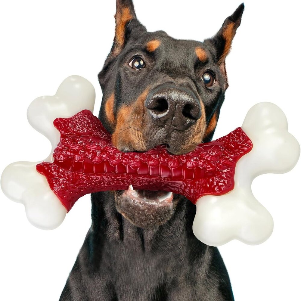 Tough Dog Toys, Toys for Aggressive Chewers Large Breed, Chew Dogs, Bone Toy Nyl